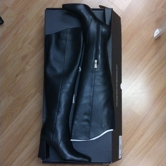 NIB Naturalizer Lyric Boots Tall Black Leather - Picture 6 of 7